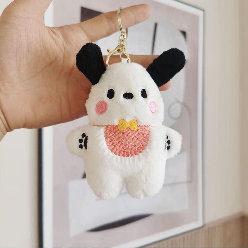 Adorable Plush Animal Keychain Soft Stuffed Toy With Pp Cotton In Blue Green And Orange