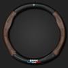 For BMW Car Steering Wheel Cover M X1 X3 X5 X6 G20 G30 E39 E46 E87 E90 E92 F10 F15 F30 Carbon Fiber Nappa Leather Accessories XX6