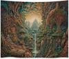 Gothic Enchanted Forest Art Tapestry Dark Academia Fantasy Lantern Aesthetic Tapestries Boho Vintage Wall Hanging Decor Bedroom