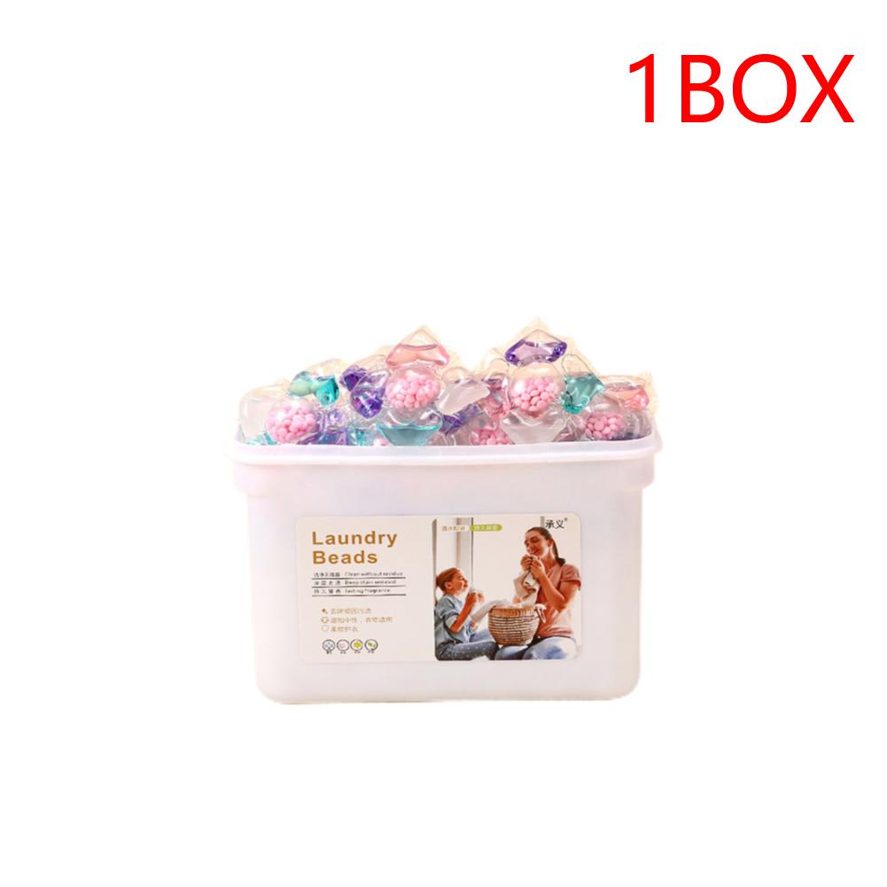 50pcs/box Laundry Detergent Soap Box 5 in 1 Detergent Liquid Laundry Beads Laundry Aroma Liquid Capsule Ball for Home Dormitory