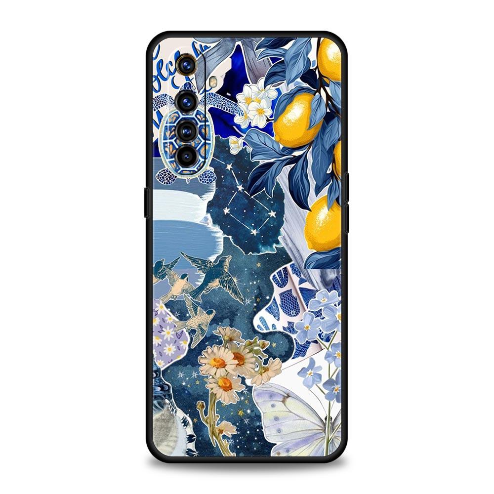 

Ocean Wine Glass Lemon Phone Case For Realme 13 12 10 9 8 7 GT3 GT5 GT2 Pro Plus 5G C21 C25 C35 GT Neo 2 3 3T 5 Cover Realme GT3