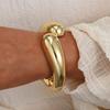 Vintage Hip Hop Teardrop Shaped Metal Cuff Bangles Punk Gold Color Creative Geometric Bracelet For Women Men Fashion Jewelry New