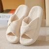 Fashion Indoor Corduroy Slippers for Women Fashion Cross Strap Cotton Slippers Woman Non Slip Platform House Cotton Slides Femle