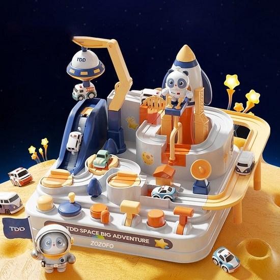 ZOZOFO Car Coding Rod Childrens Space Exploration Toy Car Operation Track Toy Car Birthday Gift Christmas Track Car Car Code Toys, Korea game