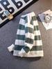 2025 Autumn/Winter Men's Korean Style Color Block Striped Loose Knit Sweater
