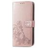 Leather Wallet Flip Case for VIVO V70 FE V60 V50 V40 V30 V29 V29E V50E V27E Lite Pro SE Embossed Clover Floral Design