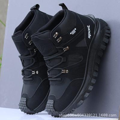 Men's Shoes Martin Boots Autumn and Winter New High-top Outdoor Waterproof Leather Tooling Shoes Mountaineering Shoes Men's Boots