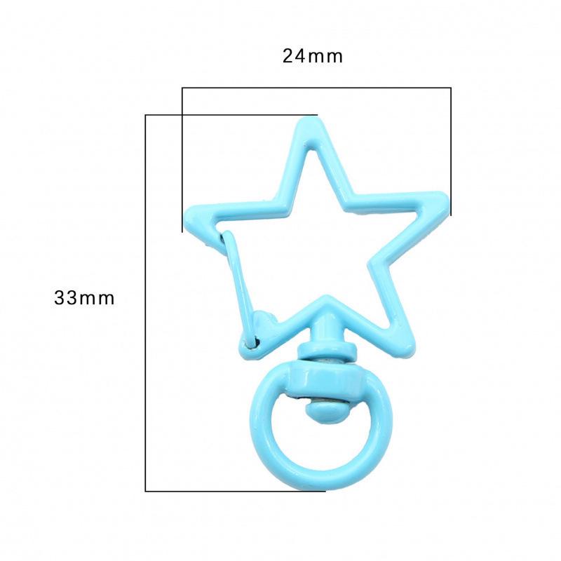 Colorful Zinc Alloy Star Keychain with Candy Color Spring Buckle Pendant - DIY Jewelry Accessory