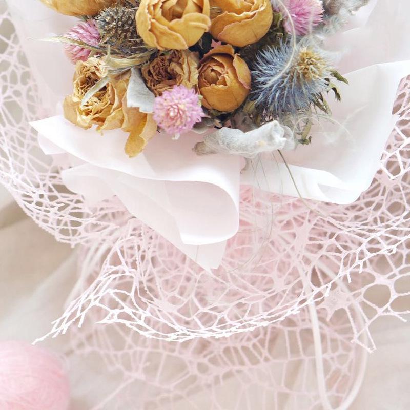 Papier d'emballage floral en maille jacquard pour bouquets - Motif à gros trous Wild Goose