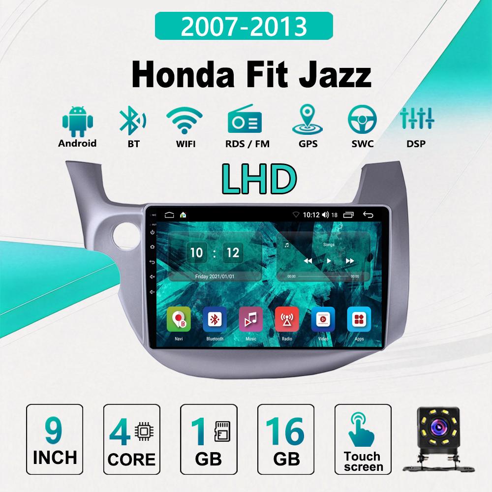 2Din Android Car-Play Car Radio,Honda Fit Jazz 2007-2013,Multimedia Player Head Unit Stereo GPS Navigation BT WIFI,1+16GB