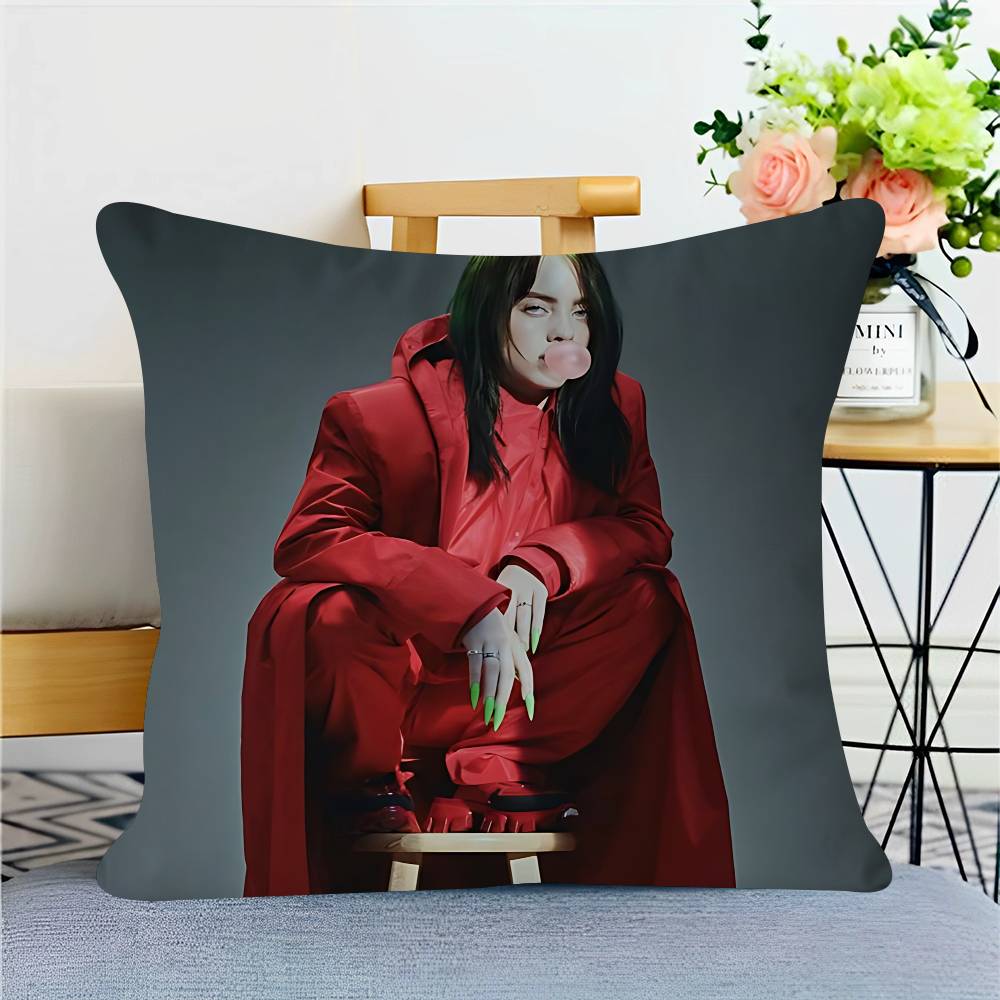 Singer B-Billie-Eilish Pillow Anime Pillow Sofa Bed Head Pillow Cover Cushion Cover 45x45 Cm Fashion