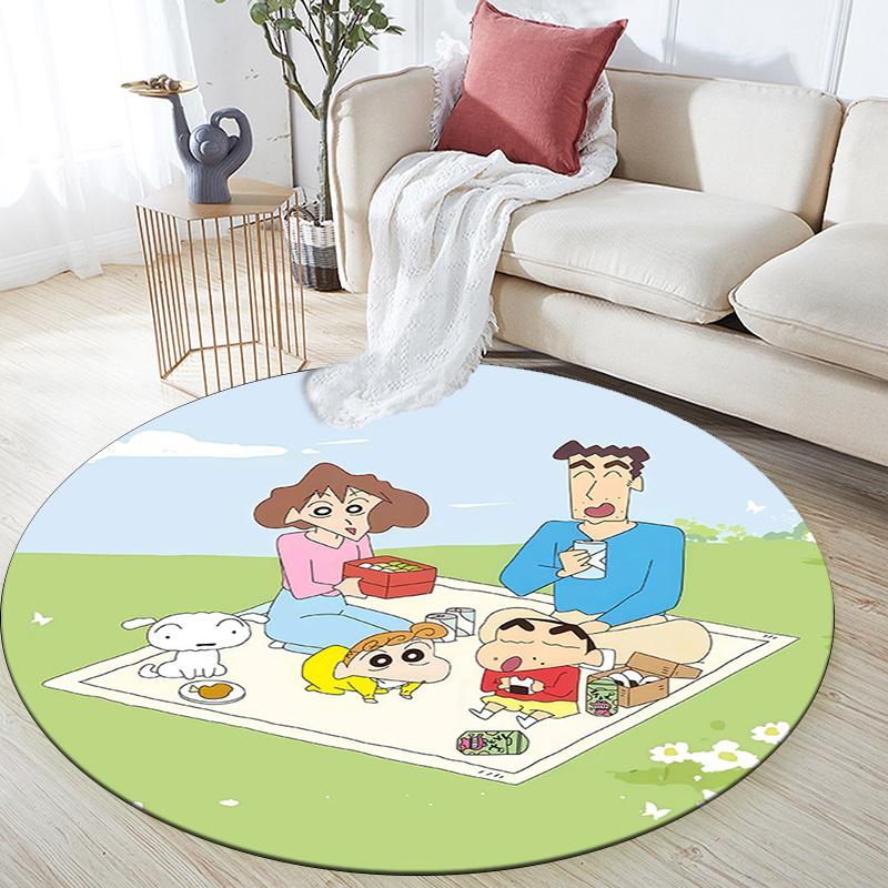 Crayon Shin‑chan2 Round Area Rug,Carpet Rug for Living Room Bedroom Sofa Playroom Decor,Non-slip Floor Mat