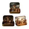 1/2 Stück Jesus Kreuzigungsszene Set in Blechdose Handgefertigt Taschenformat Miniatur Jesus Auferstehung Blech Harz Ornament Religiöse Dekoration