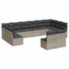 VidaXL Salon de Jardin avec Coussins 10 pcs, Canapés de Terrasse, Ensemble de Meubles de Patio, Mobilier d'Extérieur, Noir 3271911