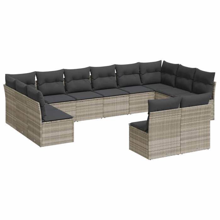 VidaXL Salon de Jardin avec Coussins 10 pcs, Canapés de Terrasse, Ensemble de Meubles de Patio, Mobilier d'Extérieur, Noir 3271911