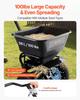 Lawn Spreader, 100LBS Capacity, Walk-Behind Push Spreader, 0-9.8ft Spreading Width, 13 in All Terrain Pneumatic Tires, Fertilizer Spreaders with