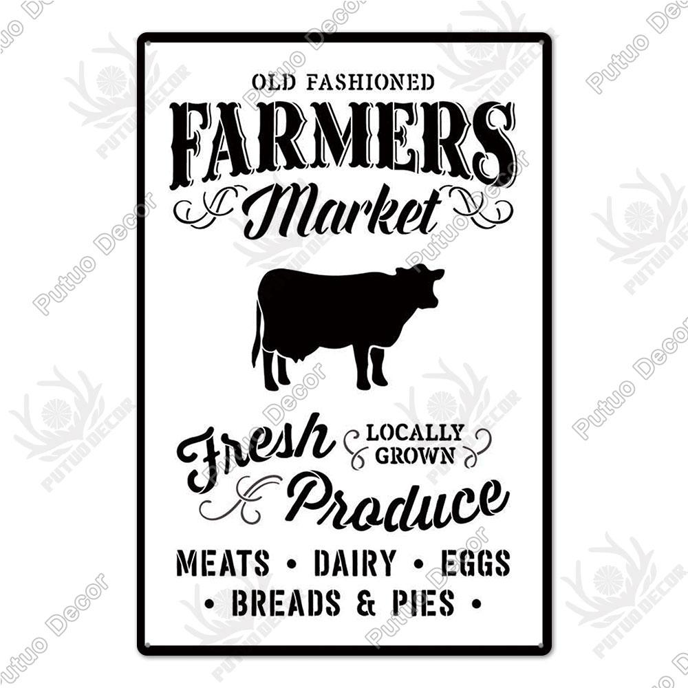 Decor Cow Vintage Tin Sign Retro Metal Sign Decorative Plaque Farm House Shop Garage Wall Decor Cow Posters