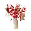 Winterberry Red Berries Artificial Flower Arrangement - New Year Housewarming Decoration for Living Room Ornaments