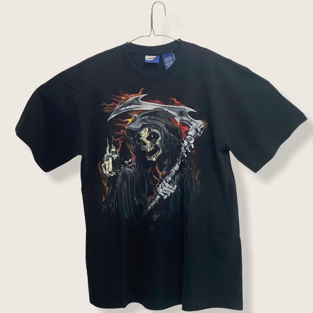 Vintage Greensource Reaper Skull T Shirt - EUC