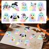 Small Decorative Stickers for Journals Gradient Color Ghost Roll, Self-Adhesive Cute Halloween Pumpkin Baking Decals, Die-cut Labels Envelopes