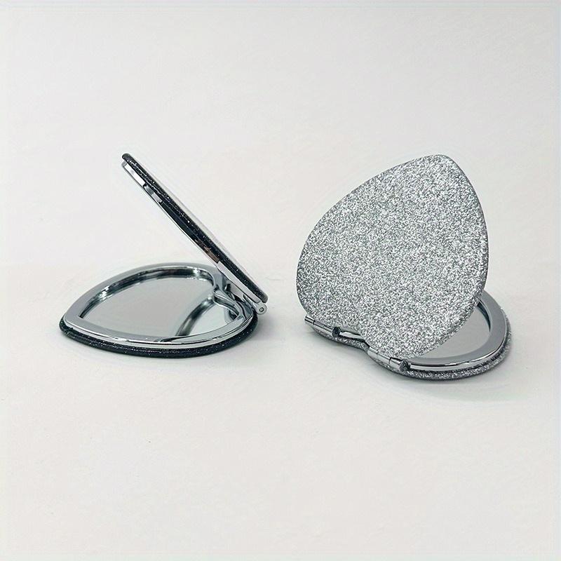 1PC Heart Shape Loose Powder Double Sided Makeup Mirror Portable for Birthday Wedding