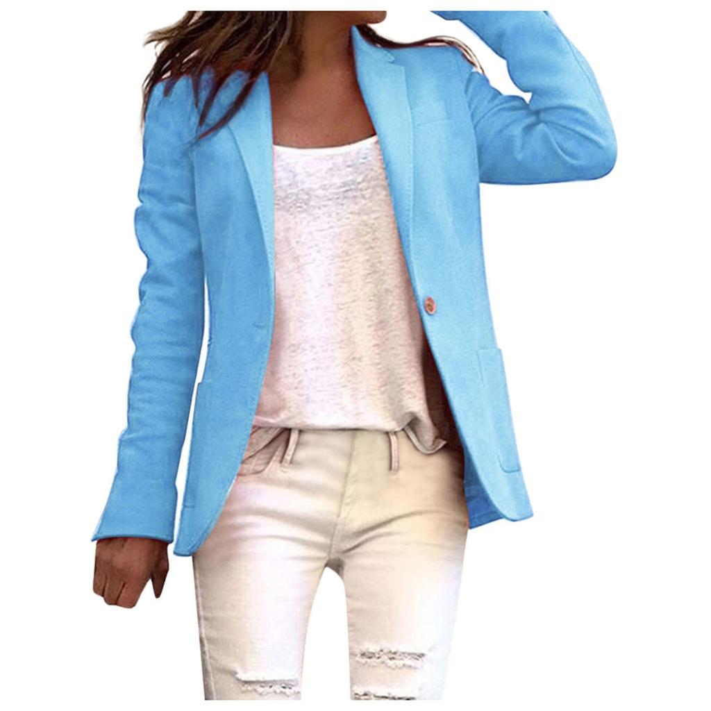 Women's Solid Candy Color Open Front Cardigan Formal Long Sleeve Coat