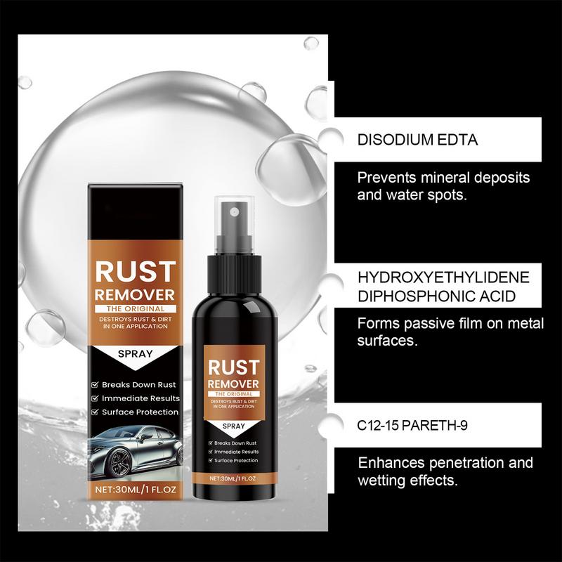 Rust Removal Spray Rust Dissolver Spray Auto 30ml Car Metal Stain Cleaner Long-Lasting Protection Automotive Care Supplies For