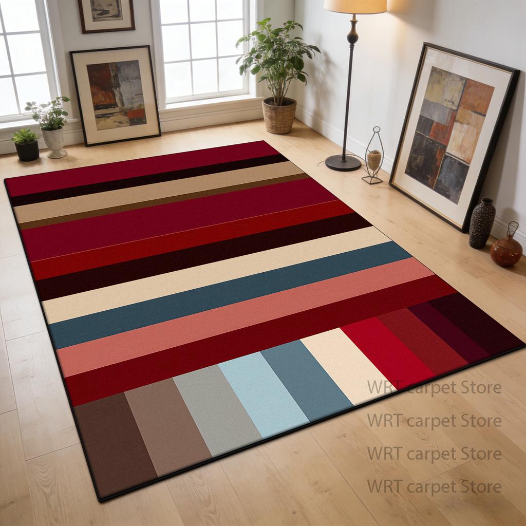 Fashion Simple Style Geometric Carpet Home Decoration Bedroom Study Fluffy Washable Rug Living Room Big Size Non-slip Foot Mat