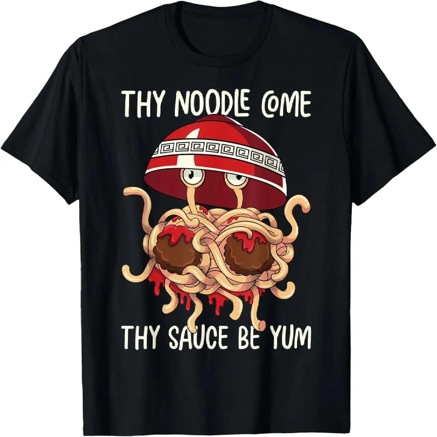 

Flying Spaghetti Monster FSM Thy Noodle Come Sauce Be Yum T-Shirt XXXXXL чорний