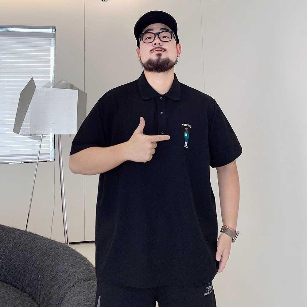 

Дышащая влагоотводящая мужская рубашка поло свободного кроя - Устойчивая к сминанию повседневная спортивная рубашка с коротким рукавом и отложным воротником 2XL чёрный