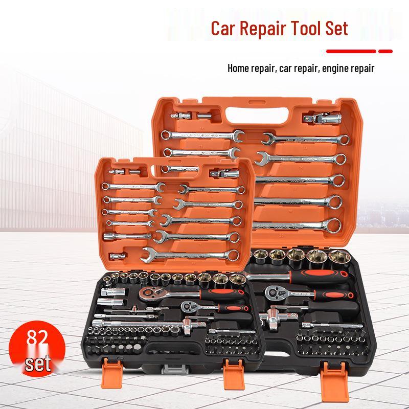 82-Piece Universal Socket & Ratchet Set for Auto Repair & Maintenance