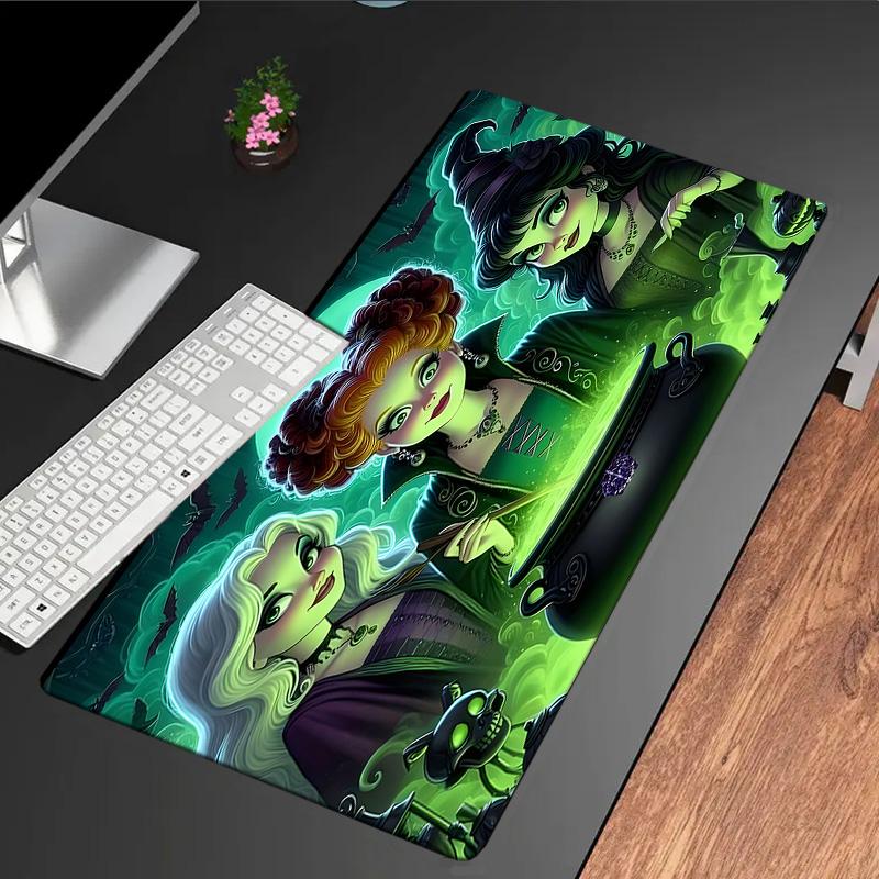 Witch Sisters In The Moonlight Mouse Pad, Rubber Base, Mouse Pad for Gamers and Office Use, Gaming Desk , Easy To Clean Mat Christmas fan gifts