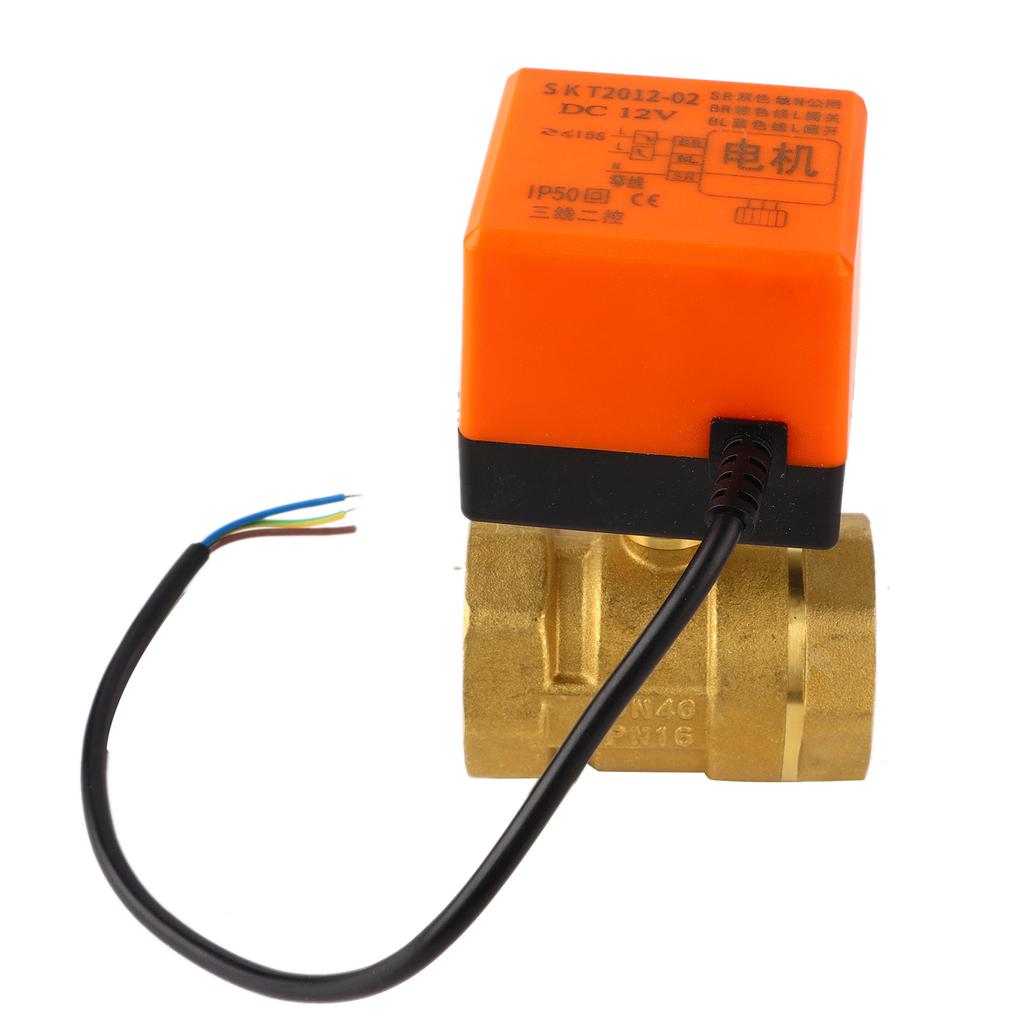 1pcs DC 12V G1 1 2  DN40 2 Way Brass Motorized Actuator Ball Valve for Air Conditioner