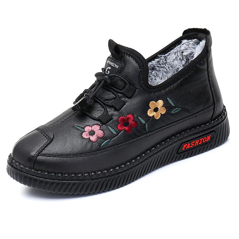 Women's Non-Slip Warm Beijing Old Cloth Shoes with Polyurethane Soles - Ideal for Middle-Aged and Elderly Moms
