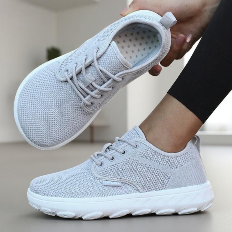 Men's and Women's Barefoot Shoes Wide Version Simple Platform Walking Sneaker Lace Up Outdoor Lightweight Casual Running Shoes