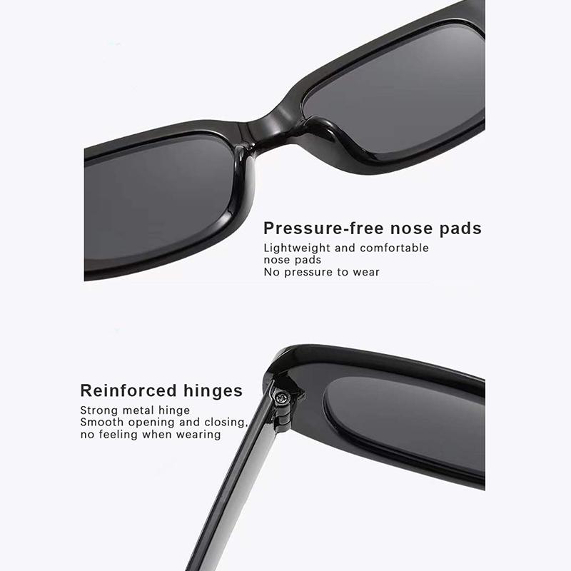 Vintage Trendy Rectangle Sunglasses Retro Fashion Small Frame Eyewear Outdoor Driving Uv400 Goggle Shades Sports Sun Glasses