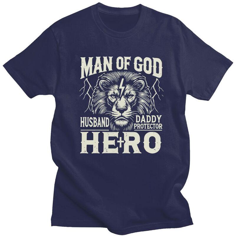 Anpassad Mode Guds Man Make Pappa Beskyddare Hjälte T-shirt Herr Kortärmade T-shirts Streetwear T-shirts Smal Passform T-shirts
