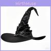 Purple Witch Hat With Ruffle Edge And Cosplay Style For Halloween Party Gifting