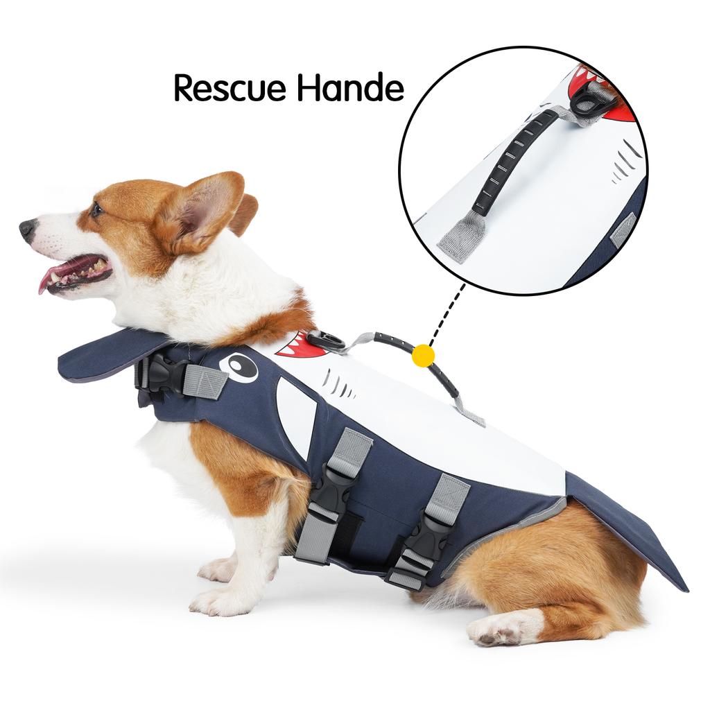 Dog Life Jacket with Rescue Handle for Small Medium and Large Dogs,Pet Safety Swimsuit Preserver for Swimming Pool Beach Boating