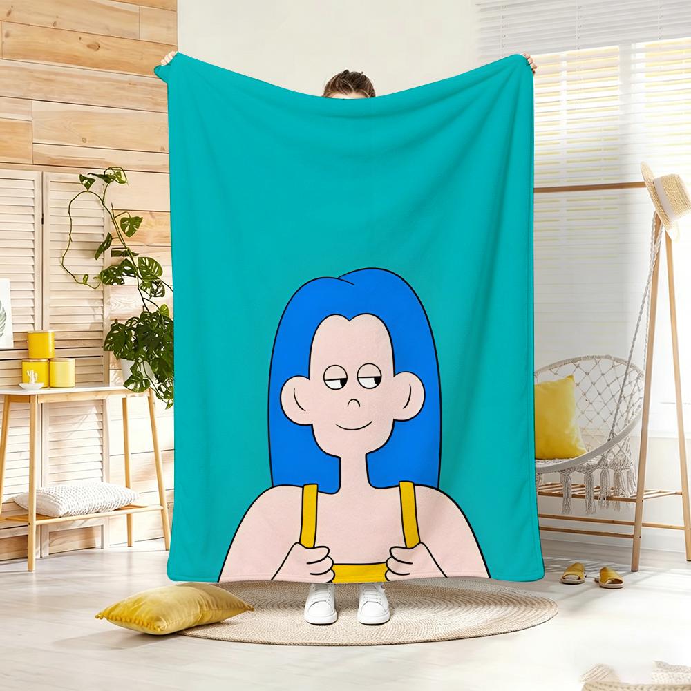 Art Illustration P-Pop Art Character Throw Lightweight 240G Flannel Blanket Soft Skin-Friendly For Summer Cooling