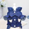 Small and Medium-sized Pet Cute Thin Denim Chest Back Cat Dog Clothing In Spring and Summer