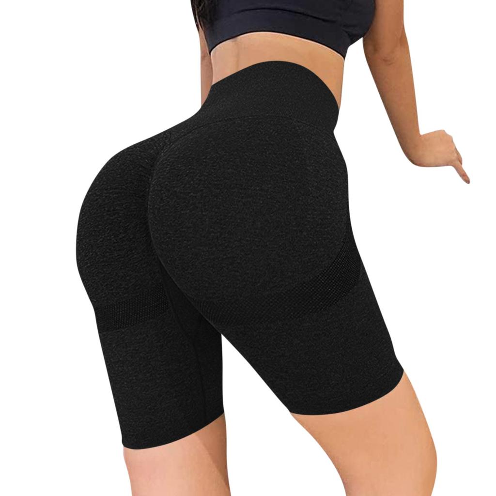 Women's Fashion Color Hip Lifting Yoga Shorts Quick Drying Breathable Sports Fitness Tight High Waist Three Part Yoga Shorts