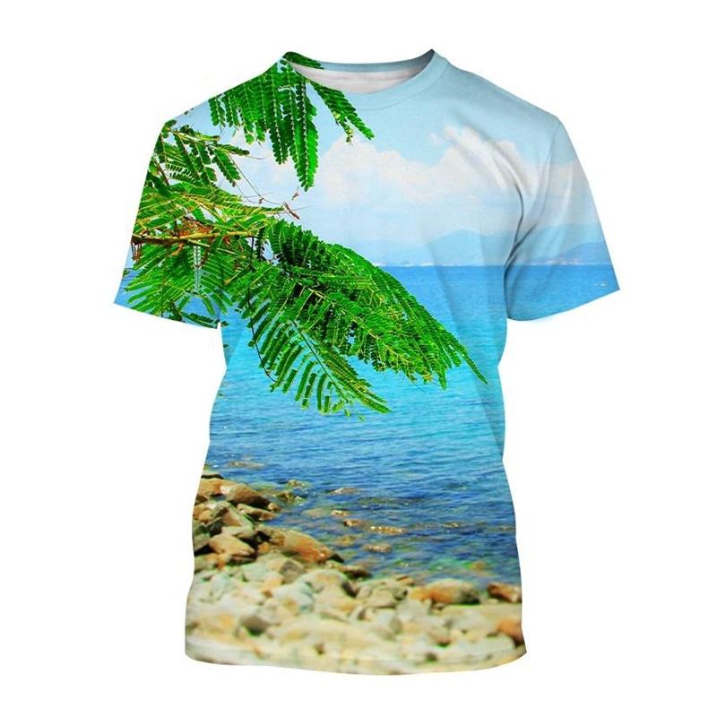 

Футболка с изображением моря и океана, 3D-принт, пляж, короткий рукав, уличная одежда, крутые футболки, пляжная одежда для отпуска 6XL