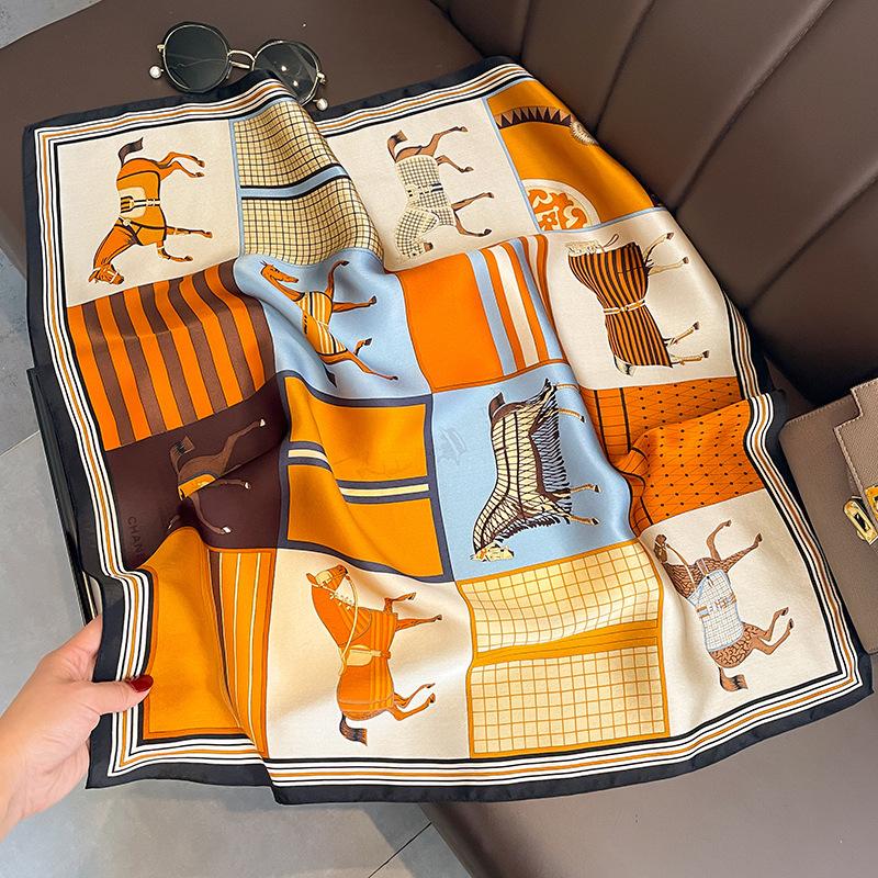 100% Natural Silk Square Scarf Women Bandana Headscarf Scarves Shawls Square Neck Foulard Wraps cachecol femme schals bufanda