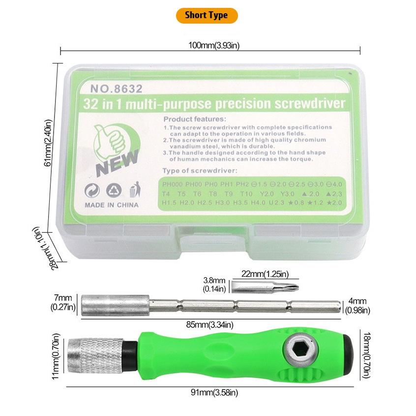32 in 1 Multifunctional Screwdriver Set Small Screwdriver Torx Phillips Magnetic Screw Driver Bit Portable Repair Tool Kit