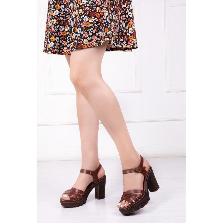 Women's Genuine Leather Casual Stylish Thick Heeled Sandals Shoes