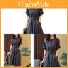 Casual Fashion Workwear Dress With Knitted Fabric And Button Detail For Travel And Leisure