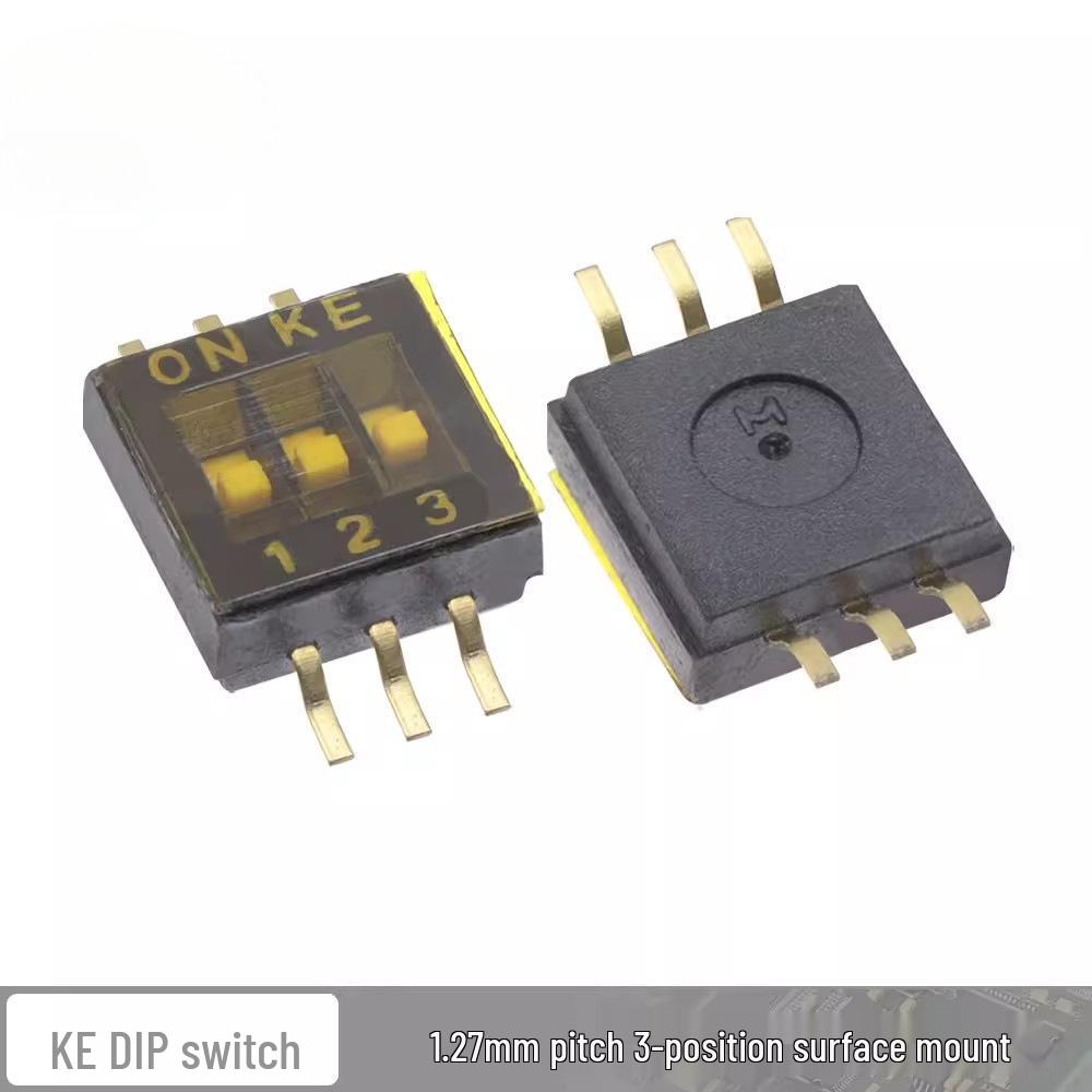 1,27 mm Schwarzer SMT Flachkippschalter DIP-Schalter, 2-10 Positionen (DSHP03TSGER)