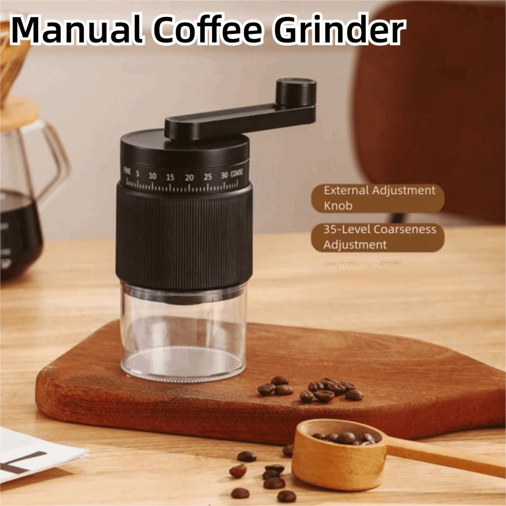 Ceramic Grinding Core Manual Coffee Grinder 35-Gears Adjustable Hand-Cranked Coffee Mill  Household