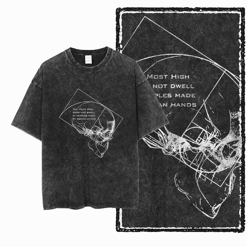 ZF STREETWEAR Printed Cotton Acid Washed Exclusive Graphic Unisex T Shirt Cool Vintage retro Men Tshirts Big Size Tee for men